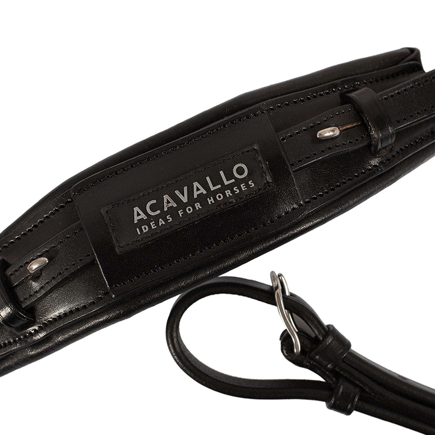 Acavallo Hackamore Noseband Calfskin #colour_black