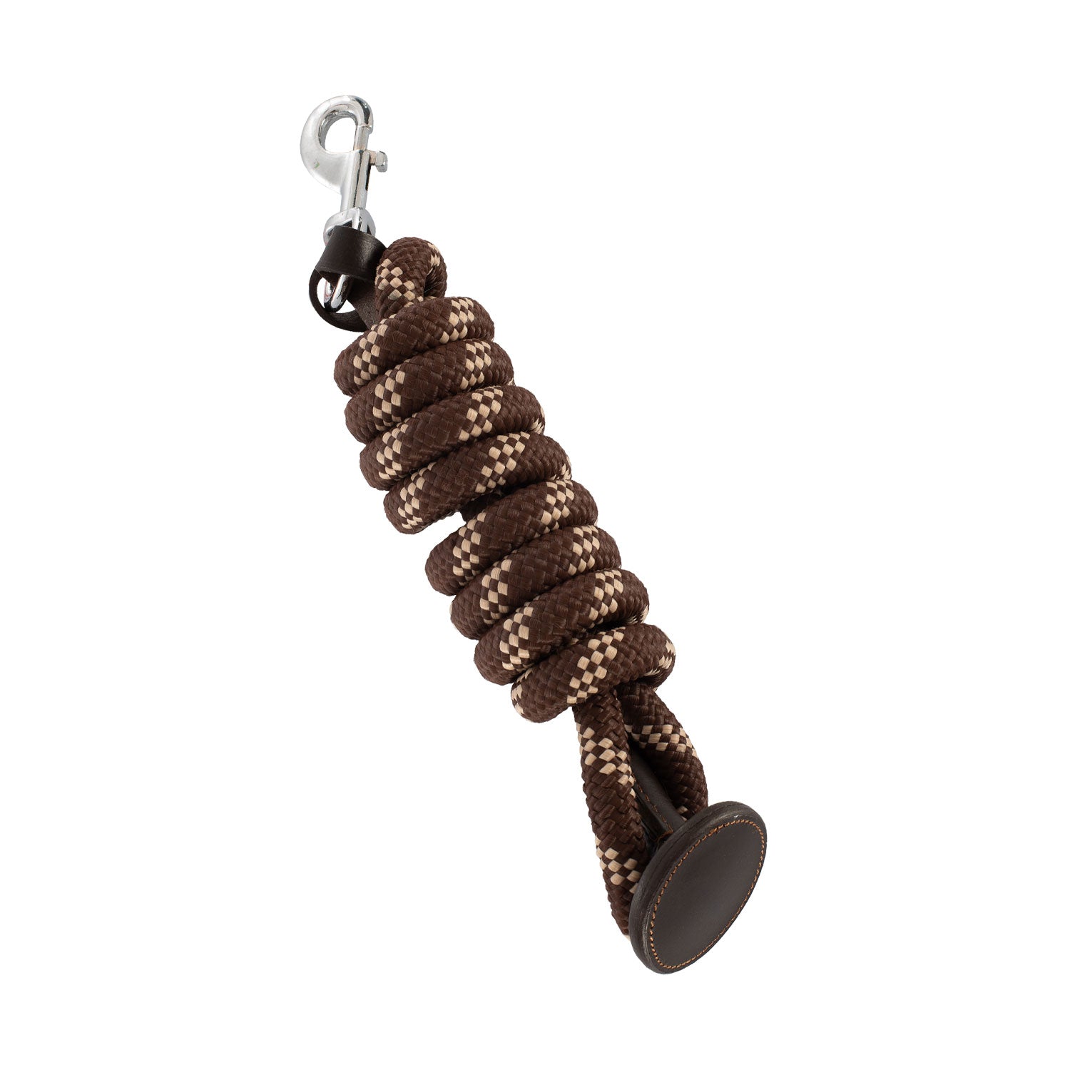 Acavallo Braided Lead Rope Leather Ends #colour_brown
