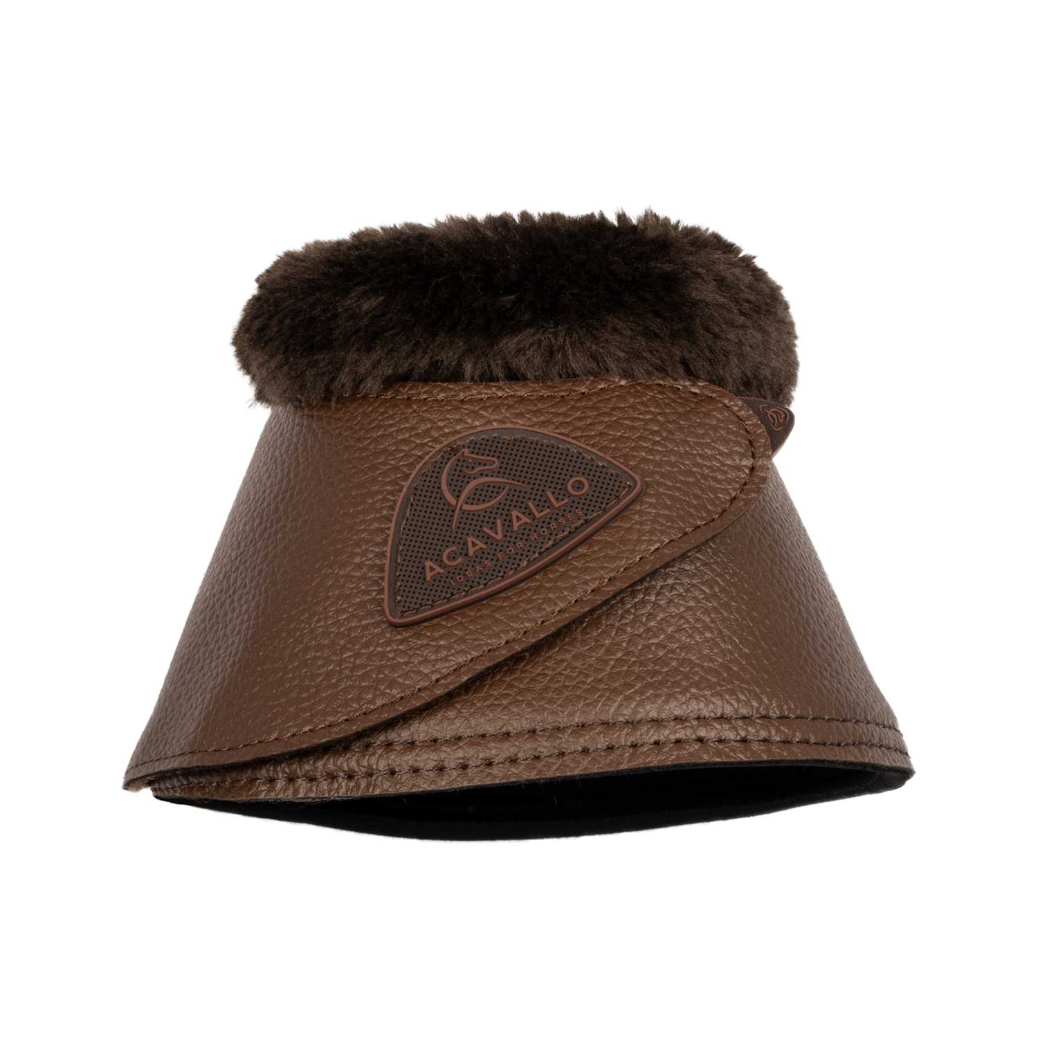 Acavallo Bell Boots Faux Sheepskin & Hook-And-Loop Closure #colour_brown