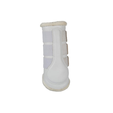 Acavallo Hind Brushing Boots Faux Sheepskin & Triple Hook-And-Loop Closure #colour_white