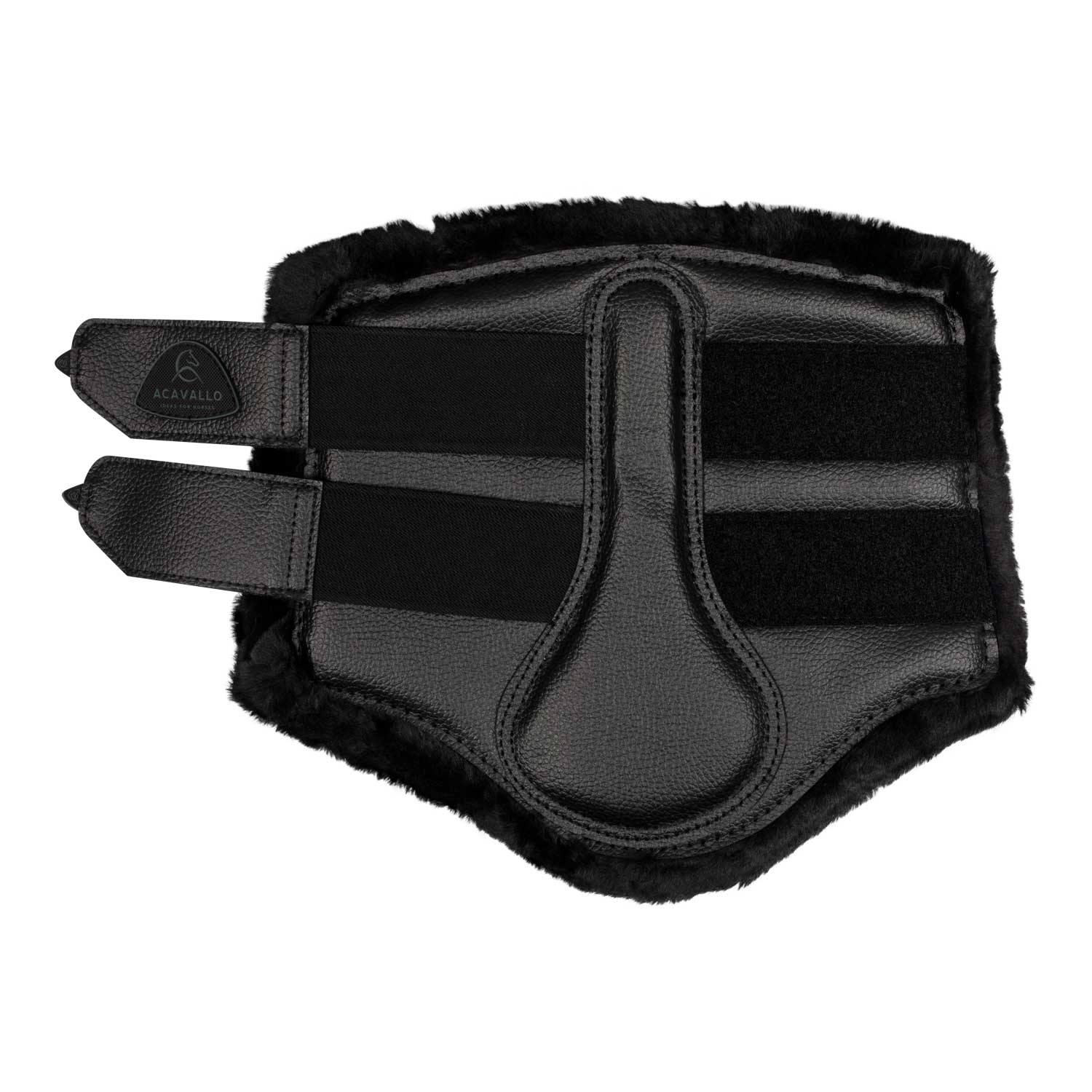 Acavallo Front Brushing Boots Eco-Leather & Faux Sheepskin #colour_black