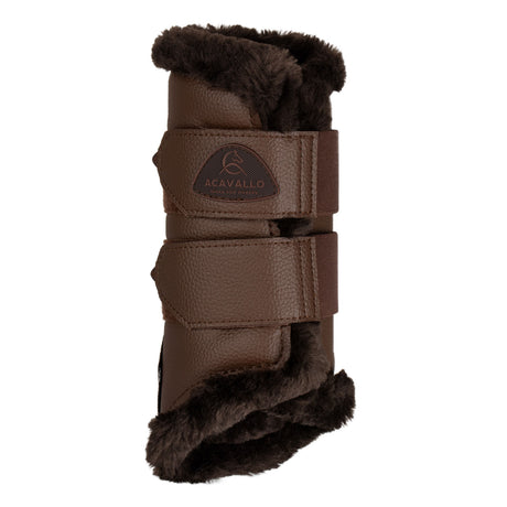 Acavallo Front Brushing Boots Eco-Leather & Faux Sheepskin #colour_brown