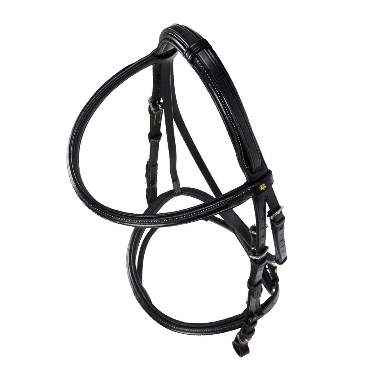 Equestro Leather English Bridle With Embroideries New #colour_black