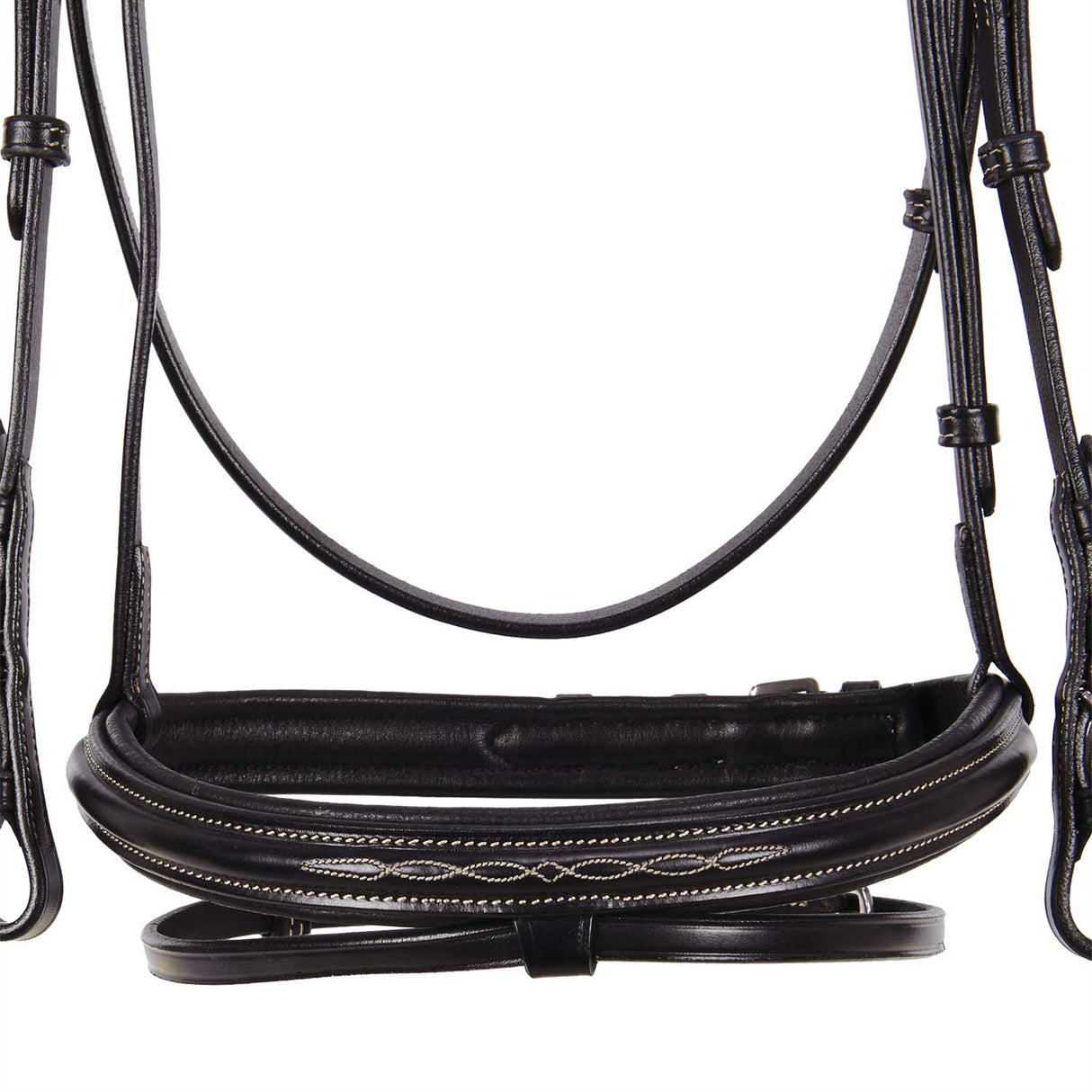 Equestro Leather English Bridle With Embroideries New #colour_brown