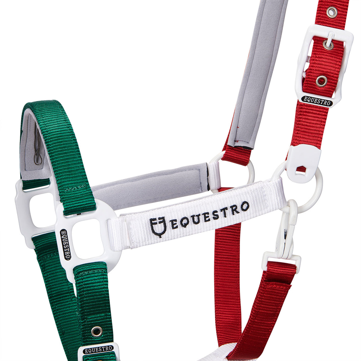 Equestro Nylon Halter With Snap Hook #colour_green