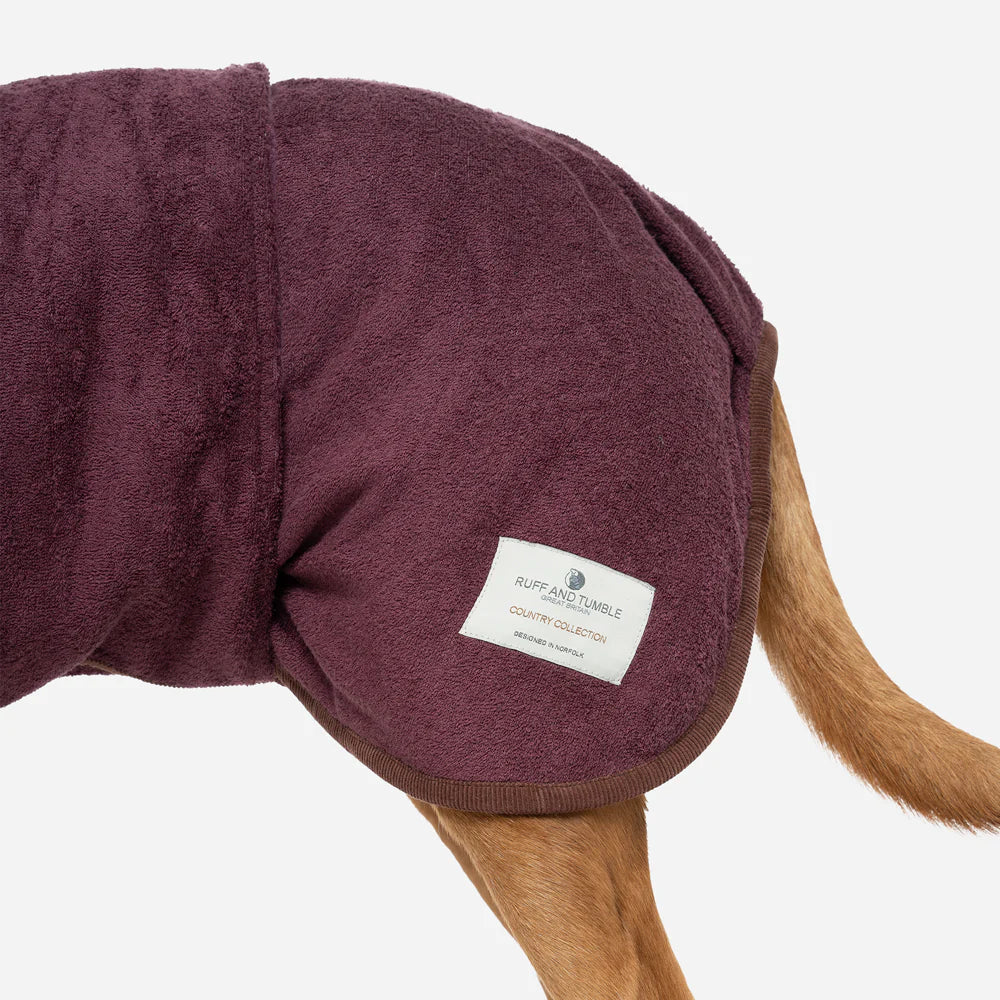 Ruff & Tumble Country Dog Drying Coat #colour_burgundy