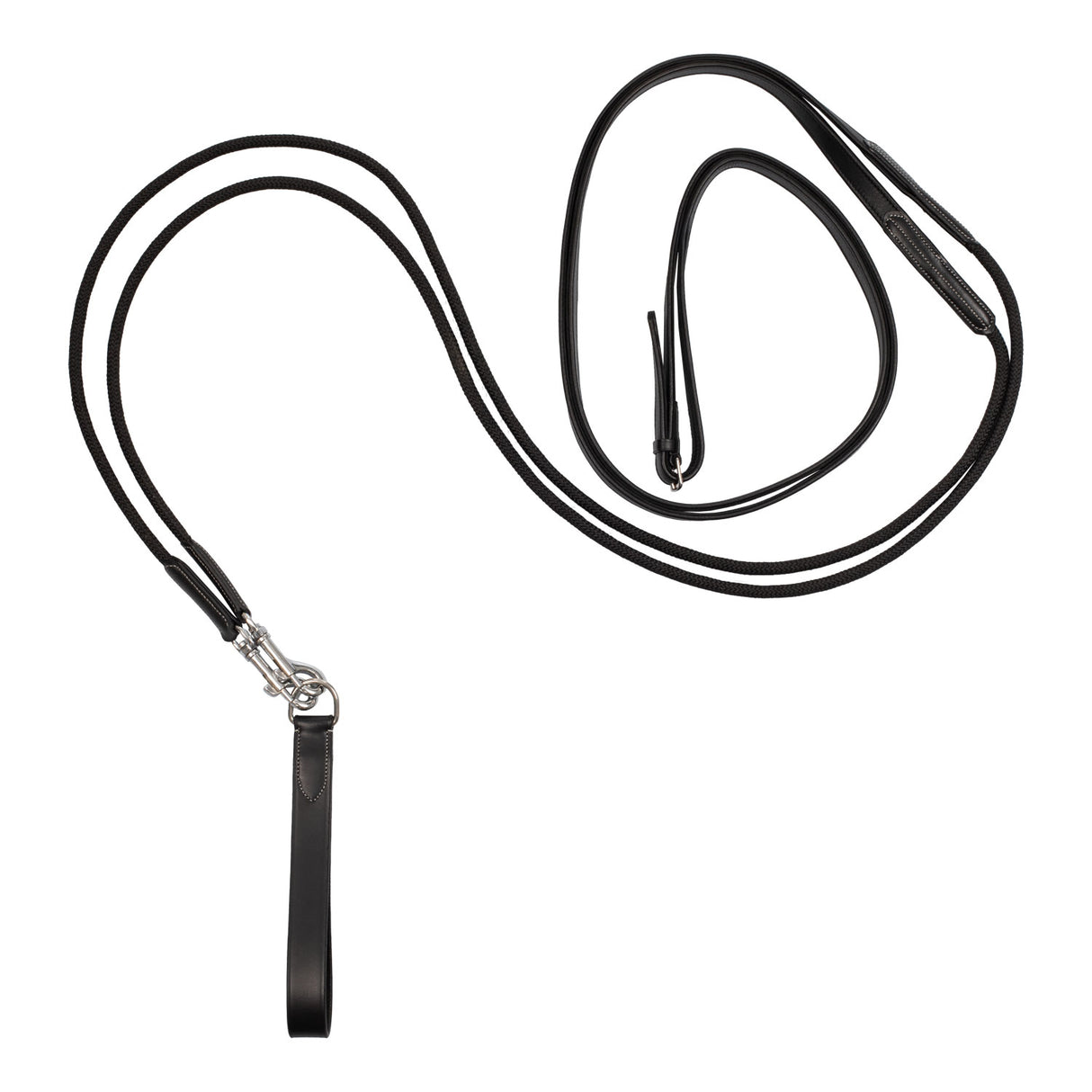Equestro Double Leather And Nylon Draw Reins