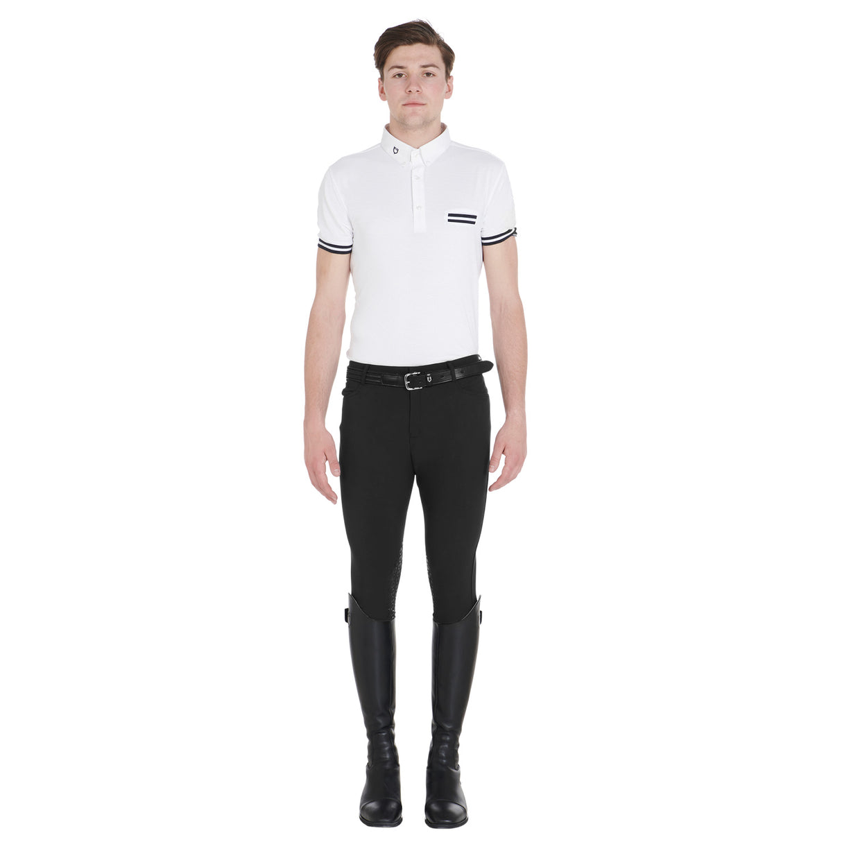 Equestro Men's Slim Fit Grip Breeches With Logo