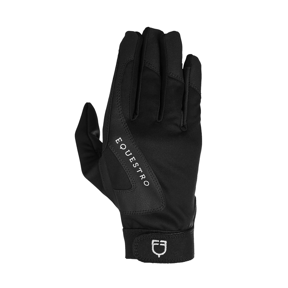 Equestro Technical Fabric Gloves With Fleece Lining #colour_black