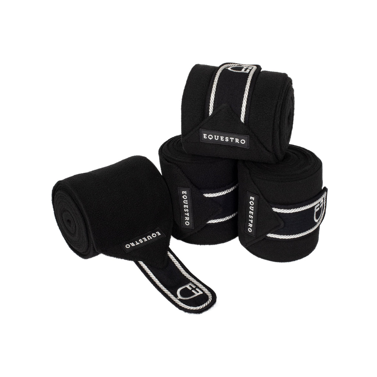 Equestro Breathable Fleece Bandages #colour_black