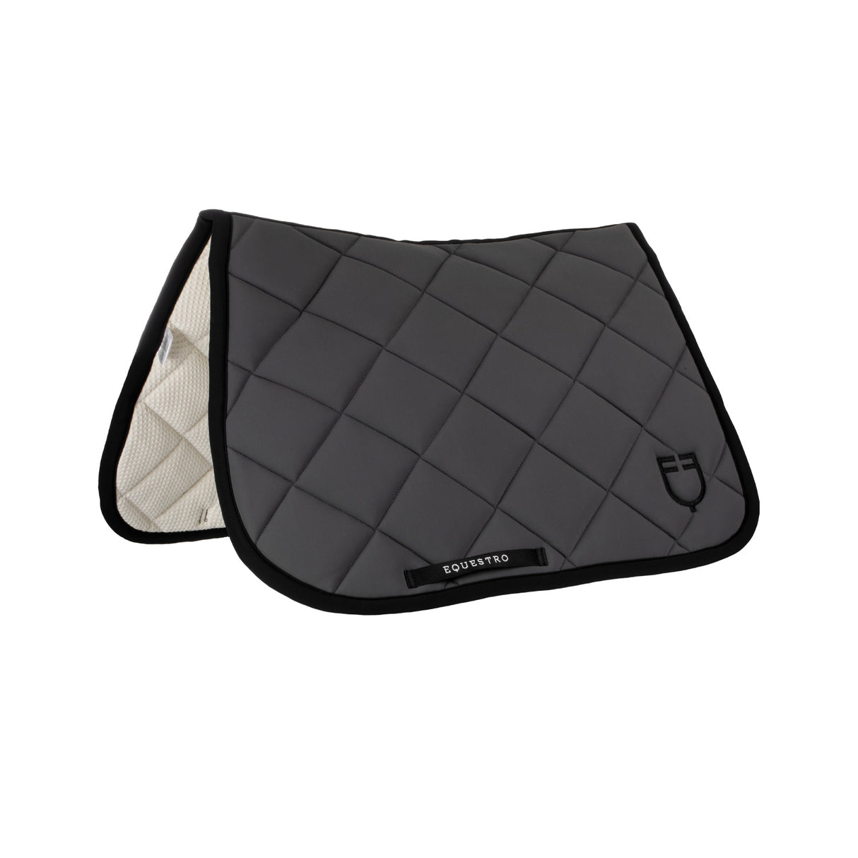 Equestro Jumping Saddle Pad With Embroidered Logo Black Line Edition