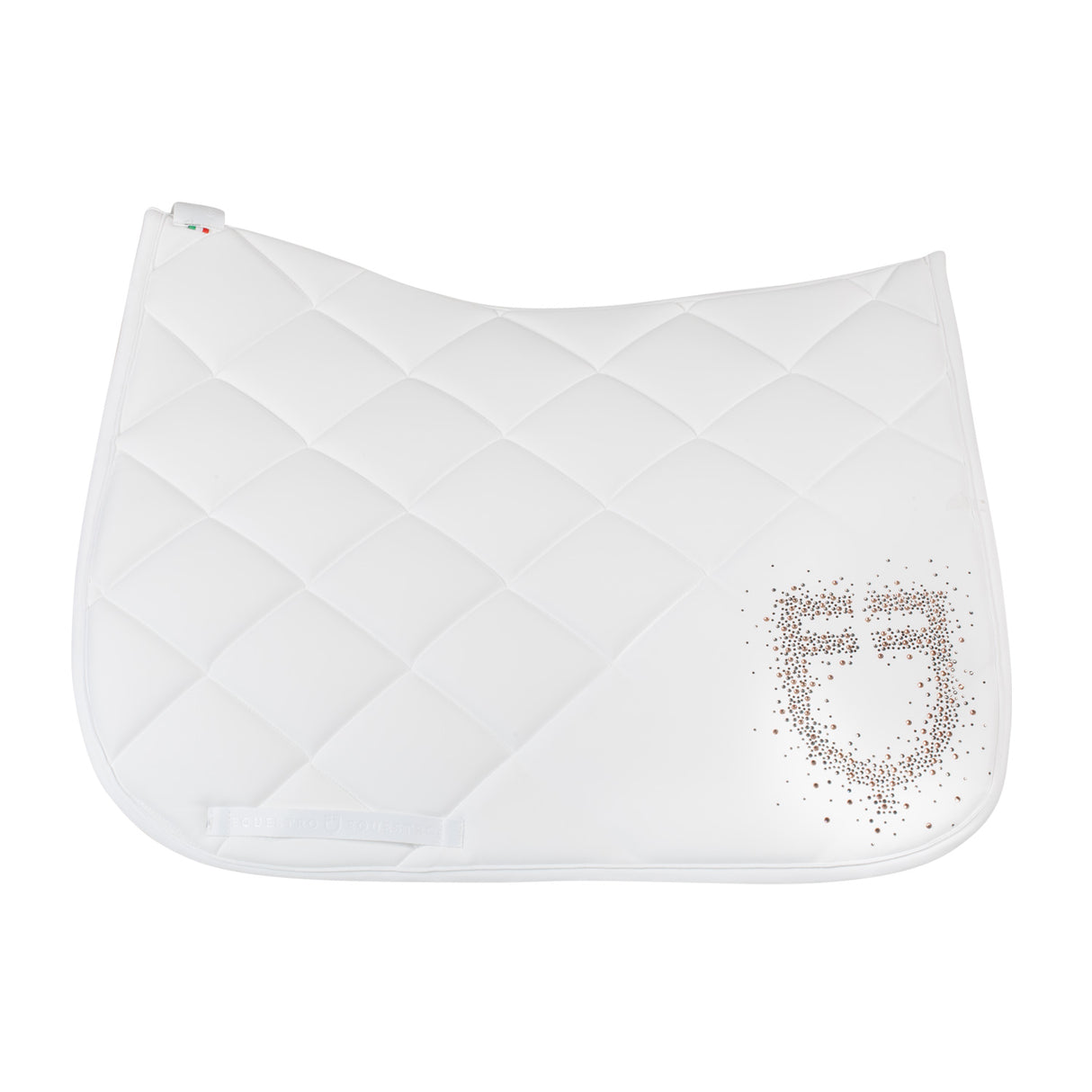 Equestro Dressage Saddle Pad Rhinestone Logo #colour_white