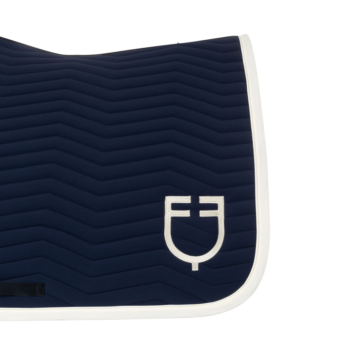 Equestro Wave Quilting Jumping Saddle Pad In Technical Fabric #colour_blue-white