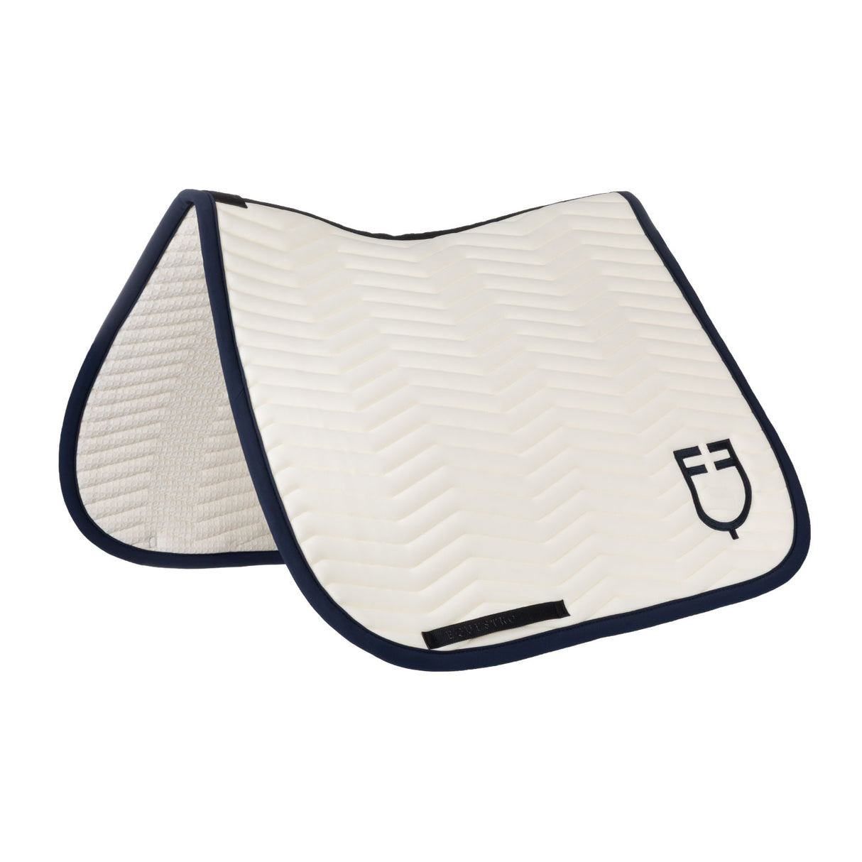 Equestro Wave Quilting Dressage Saddle Pad In Technical Fabric #colour_blue-white