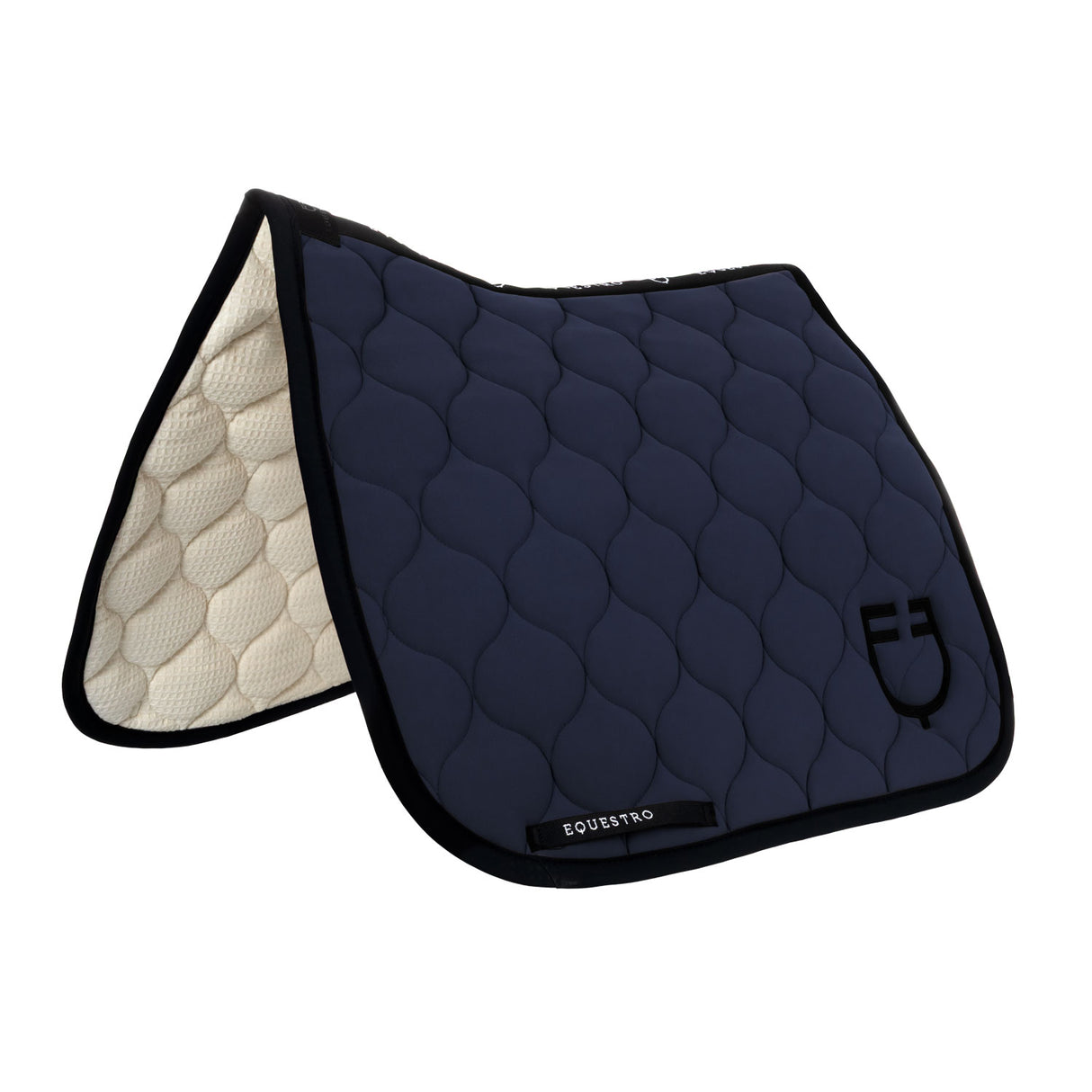 Equestro Dressage Saddle Pad With Onion Quilting #colour_blue