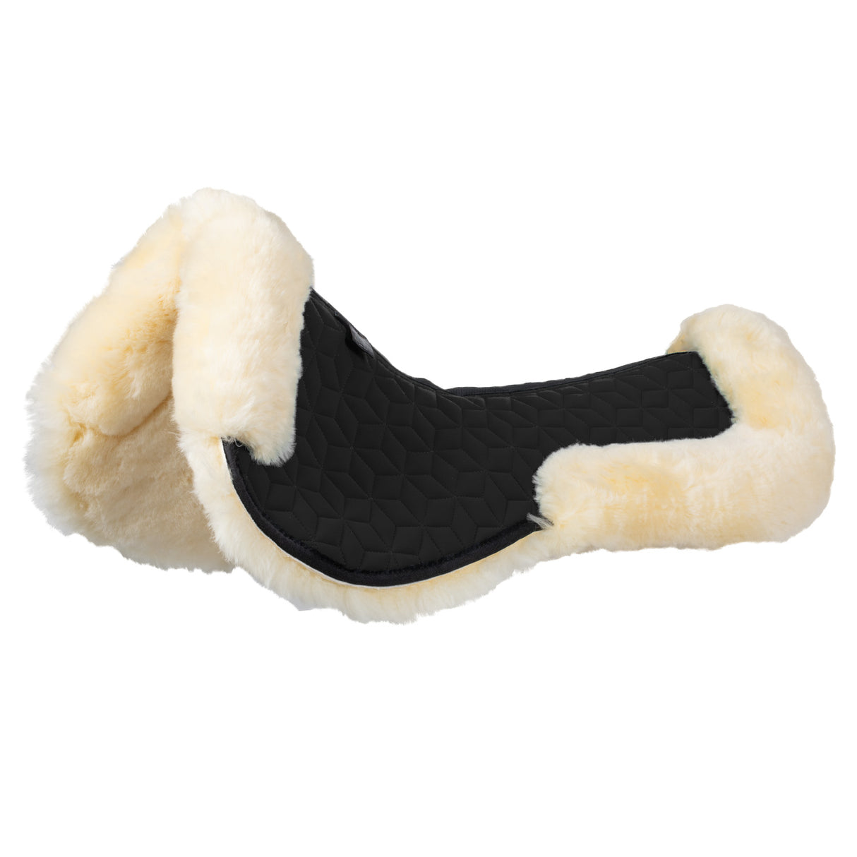 Equestro Technical Fabric Pad With Sheepskin #colour_black