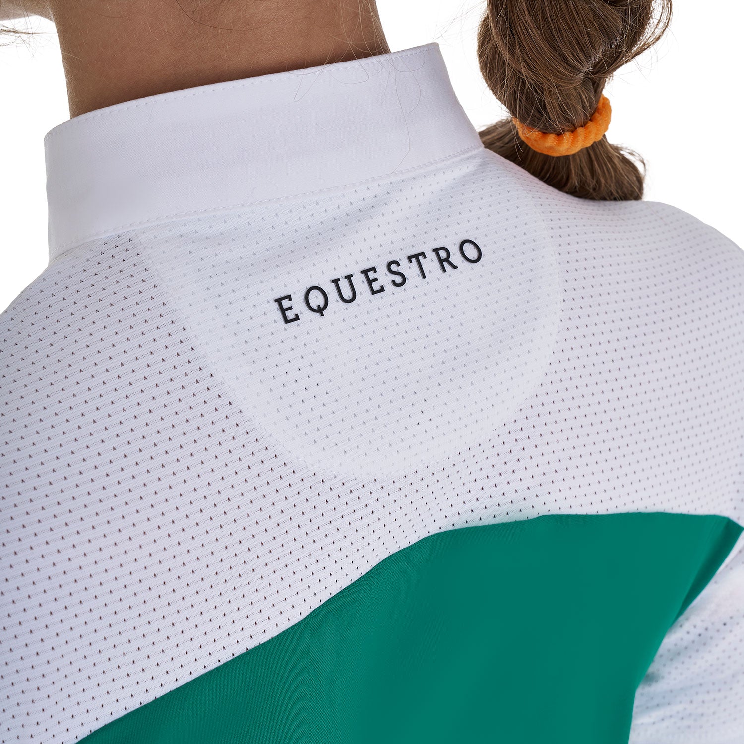 Equestro Girls' Slim Fit Competition Polo Shirt With Perforated Fabric #colour_green