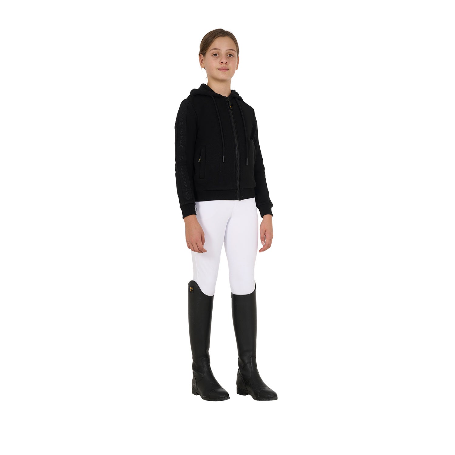 Equestro Girls' Full Zip Sweatshirt Inner Fleece #colour_black