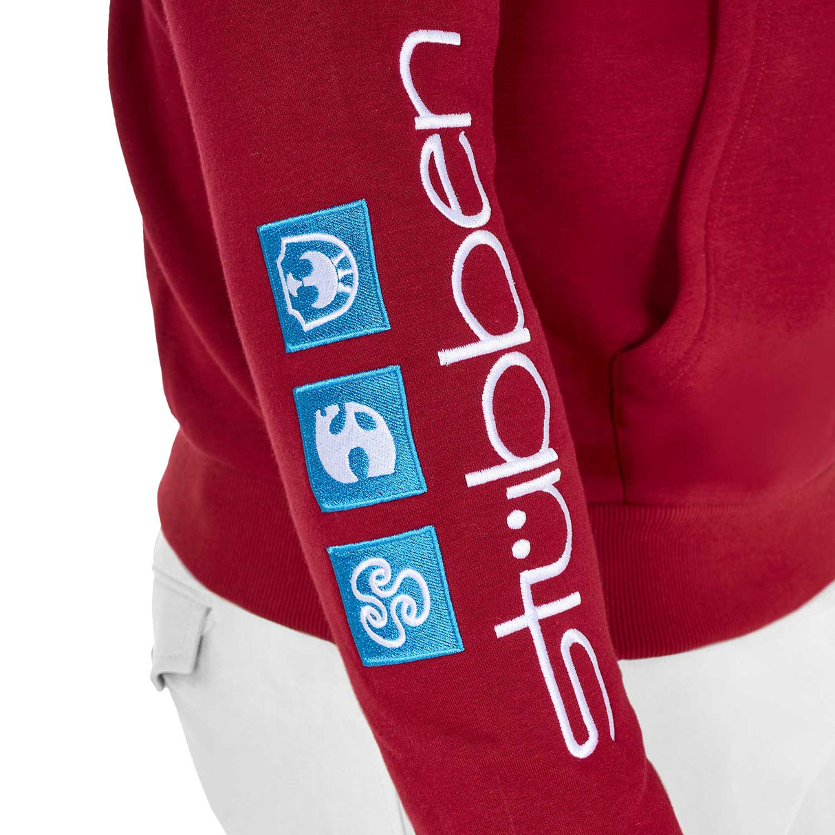 Equestro Men's Hoddie With Multilogo Patches #colour_burgundy