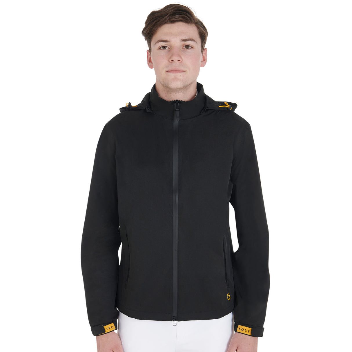 Equestro Men's Three-Layer Technical Raincoat #colour_black