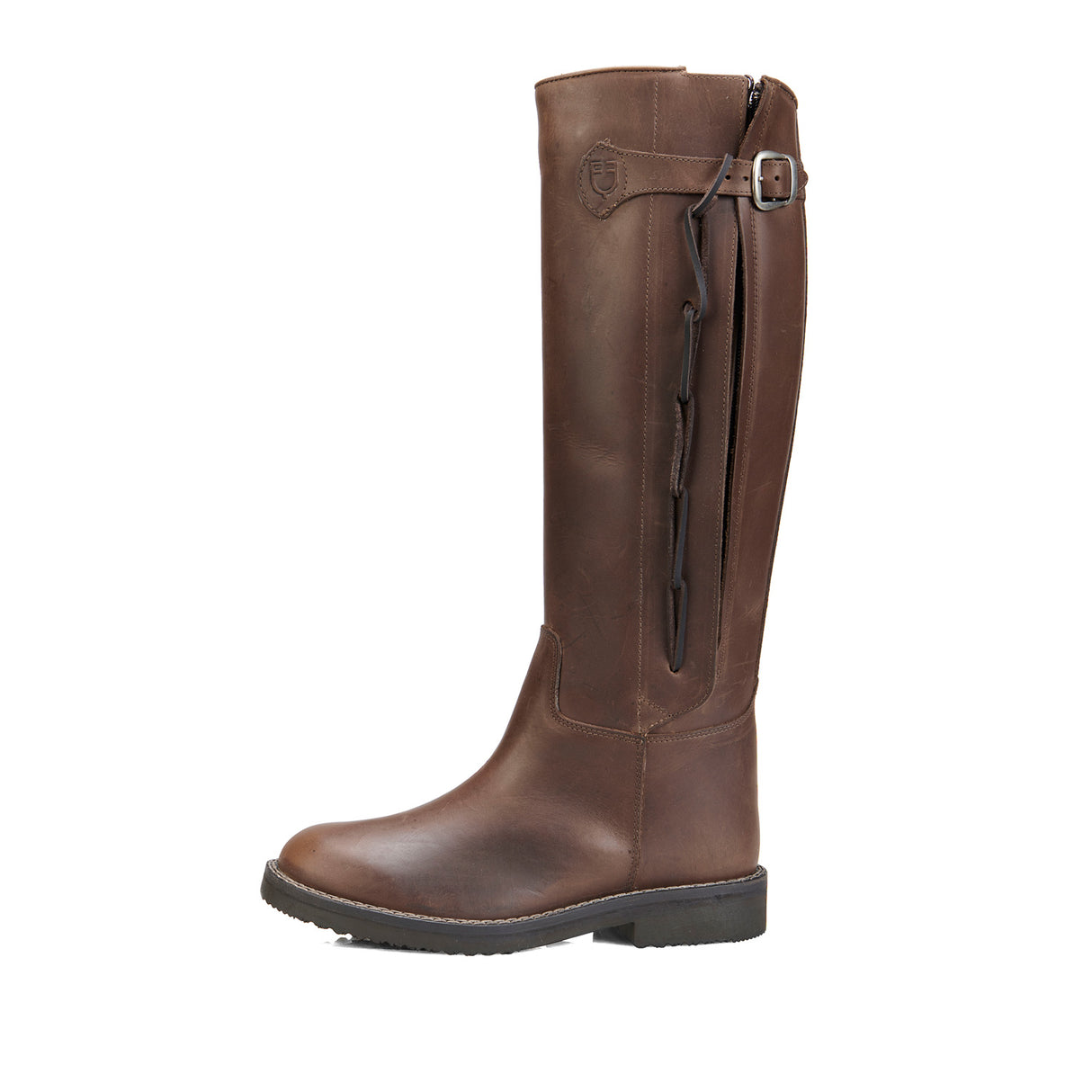 Equestro Unisex Boots With Breathable Inner Lining #colour_brown