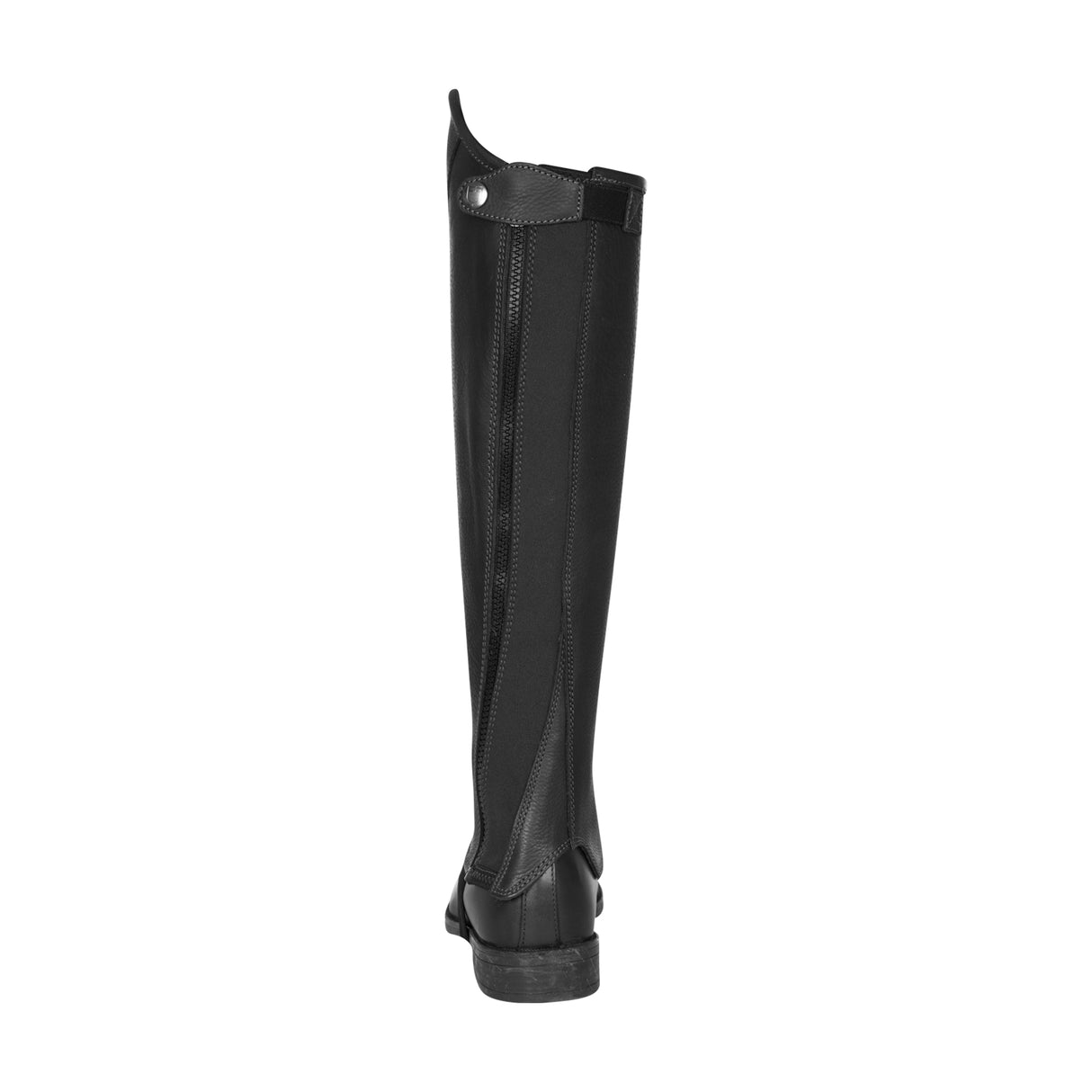 Equestro Unisex Short Leather Gaiters With Side Zip #colour_black