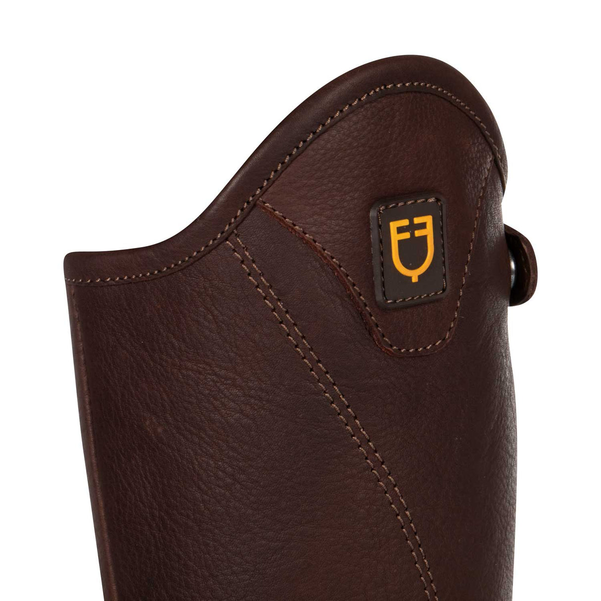 Equestro Unisex Short Leather Gaiters With Side Zip #colour_brown