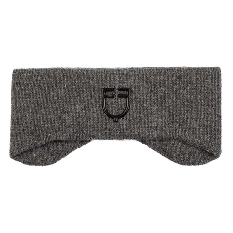 Equestro Unisex Ribbed Wool Earmuff Headband With Logo #colour_grey