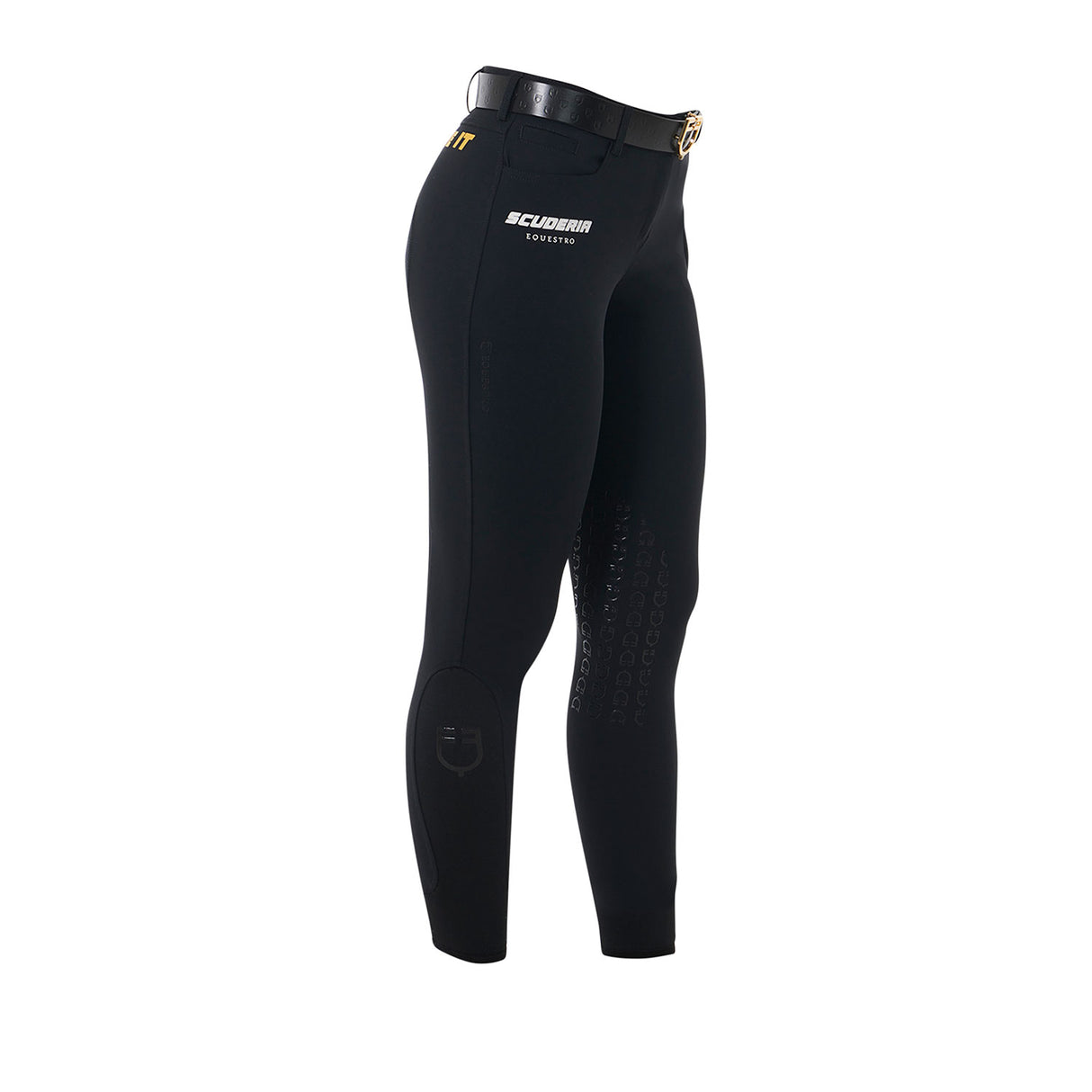 Equestro Scuderia Equestro Women's Knee Grip Breeches #colour_black