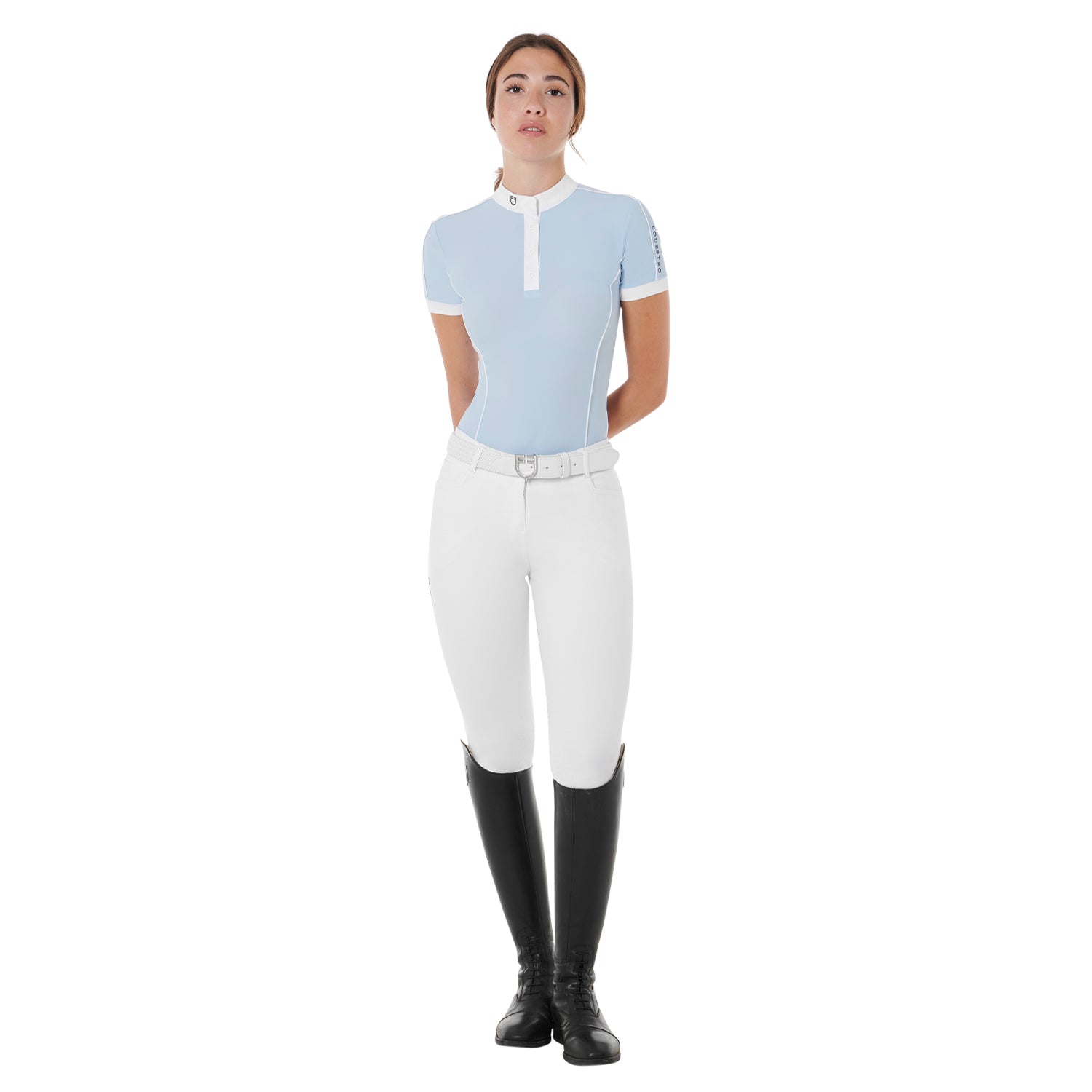 Equestro Women's Competition Body Polo Shirt #colour_blue