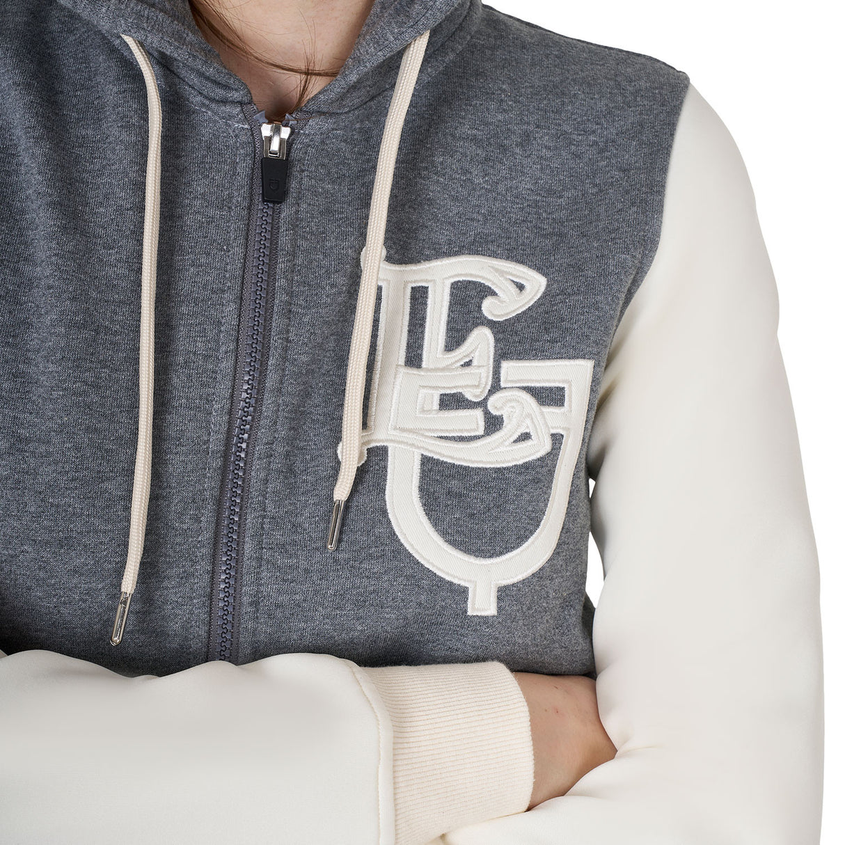 Women's EQ two tone hoodie with front zip
