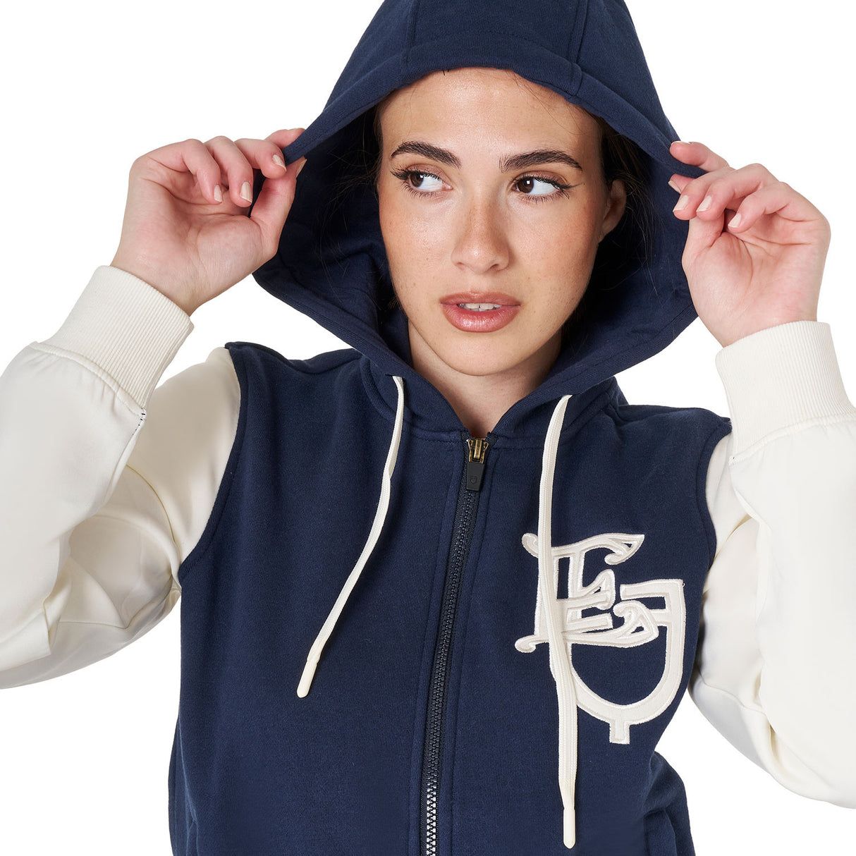 Women's EQ two tone hoodie with front zip