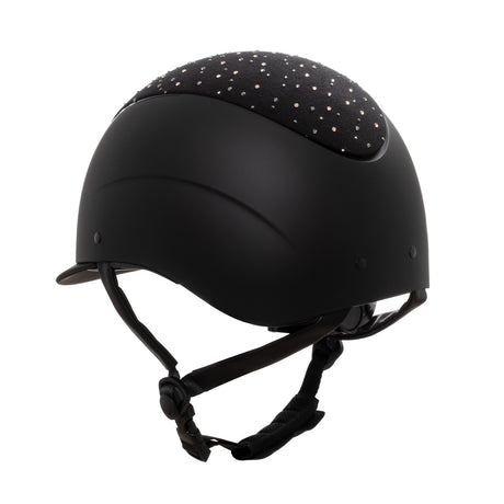 Equestro Matt Helmet With Narrow Visor And Rhinestone Logo Homologation En 1384-2023