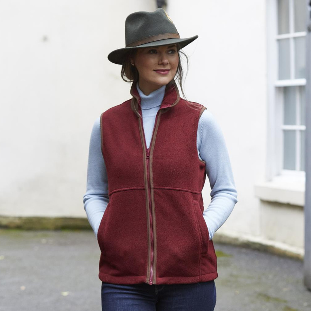 Alan Paine Aylsham Ladies Fleece Gilet #colour_bloodstone
