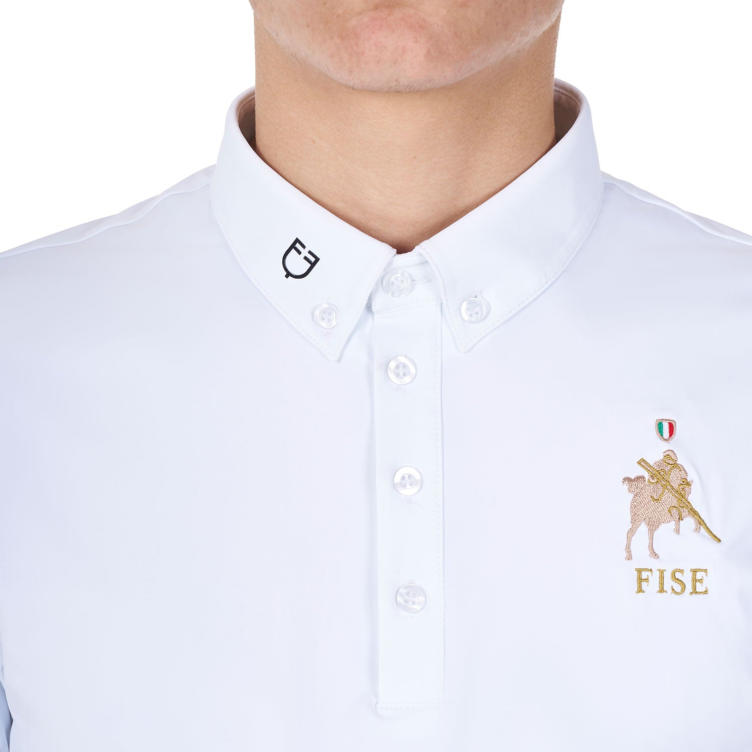 Equestro Men's Competition Polo Shirt Equestro X Fise #colour_white