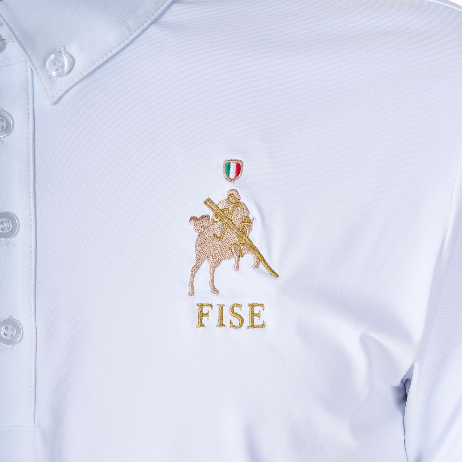 Equestro Men's Competition Polo Shirt Equestro X Fise #colour_white