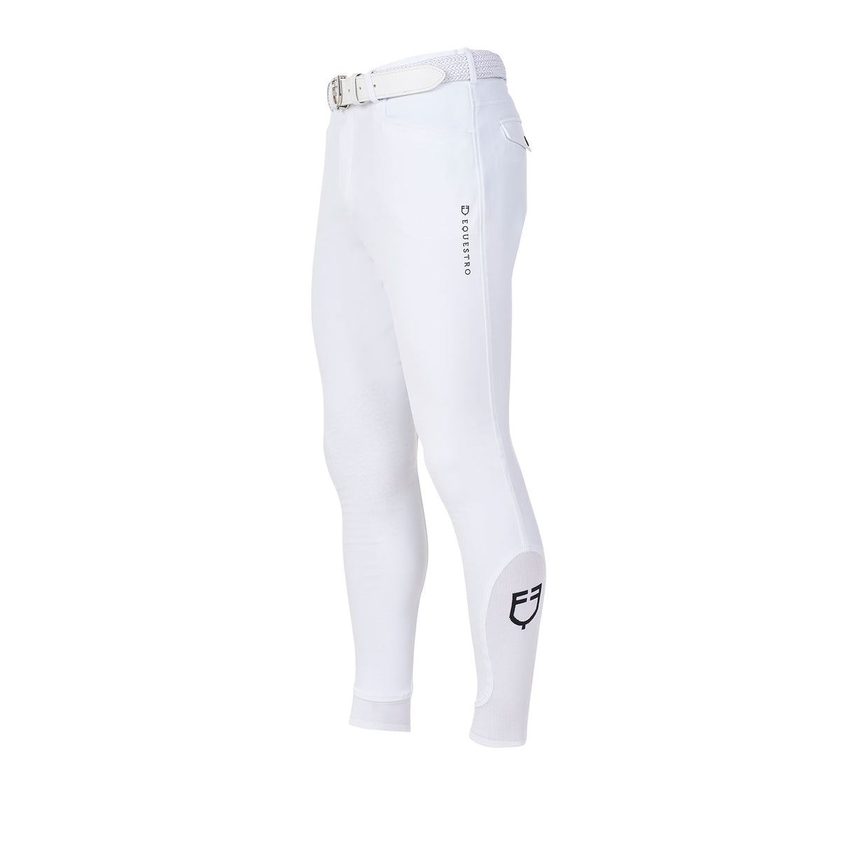 Equestro Men's Full Grip Breeches Equestro X Fise #colour_white