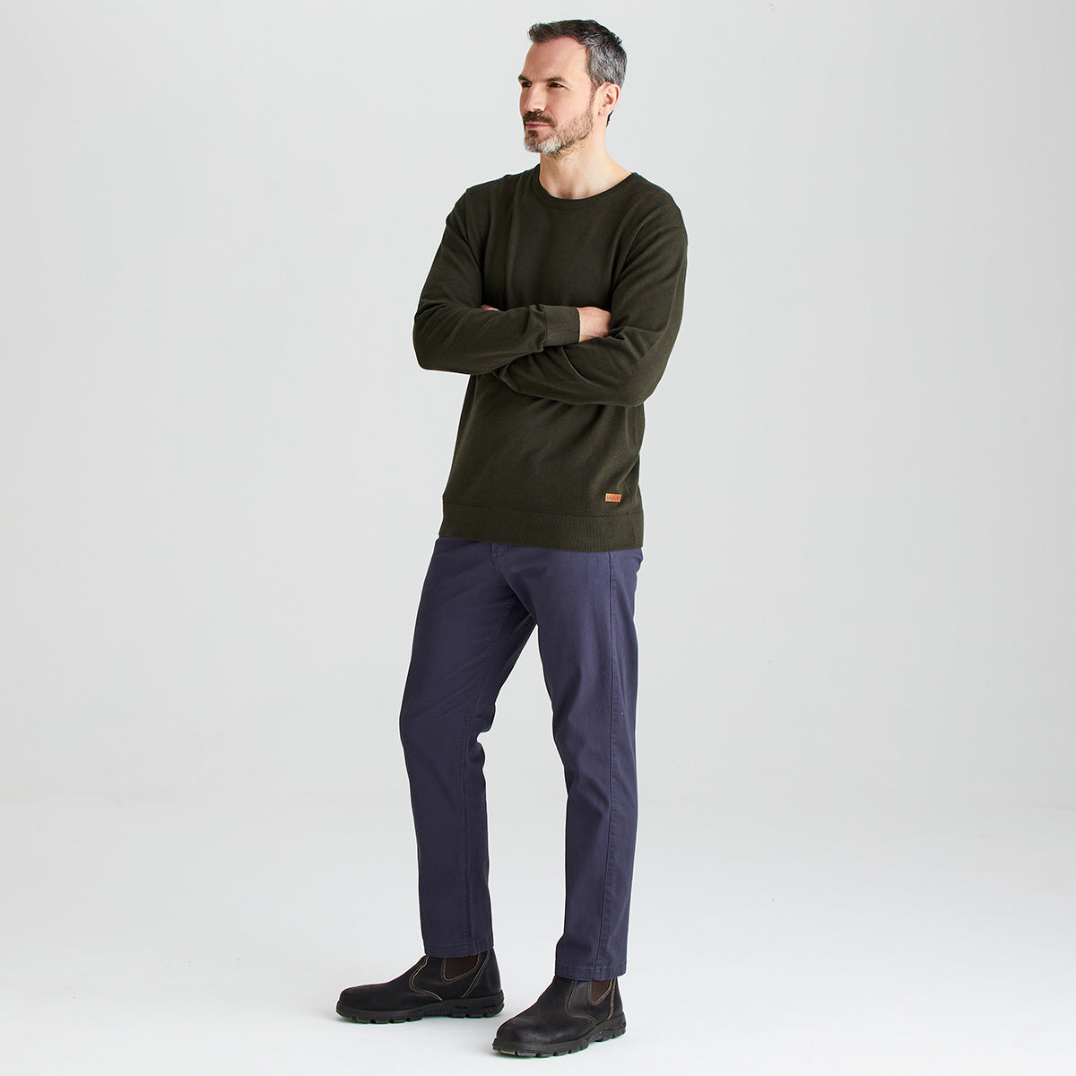 Men's Hartland Crew Knit - Deep Forest