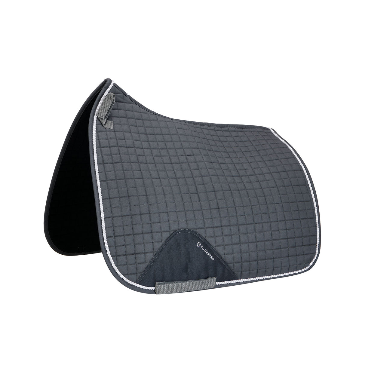 Equestro Dressage Shaped Cotton Saddle Pad #colour_grey