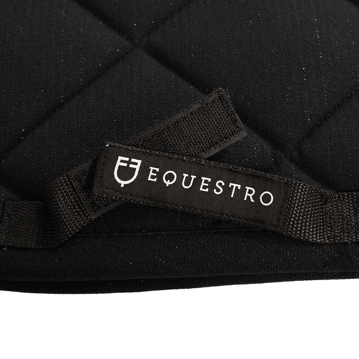 Equestro Jumping Saddle Pad In Cotton With Trimmings With Logo #colour_black