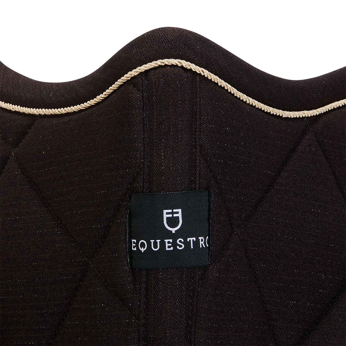 Equestro Jumping Saddle Pad In Cotton With Trimmings #colour_brown