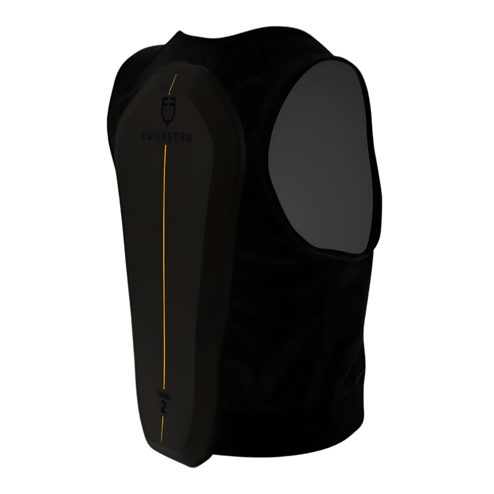 Equestro Kids' Level 2 Back Protector With Chest Padded #colour_black