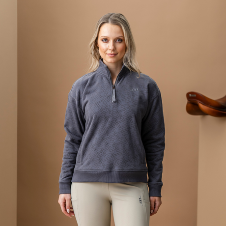 Alessandro Albanese Gabriella Half Zip Sweatshirt #colour_charcoal