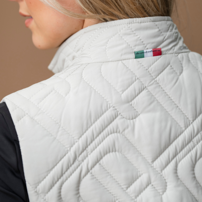 Alessandro Albanese Neve Monogram Quilted Gilet #colour_bone