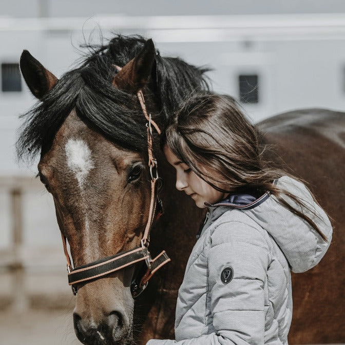 Equitheme Lara Children's Padded Jacket #colour_chine-grey