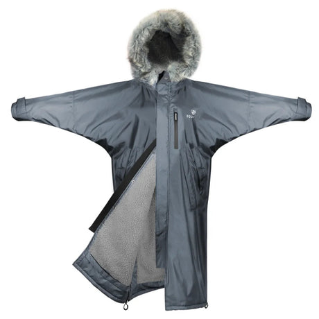 EQUIDRY Women's Thick Fleece Evolution Faux Fur Hood #colour_grey-grey