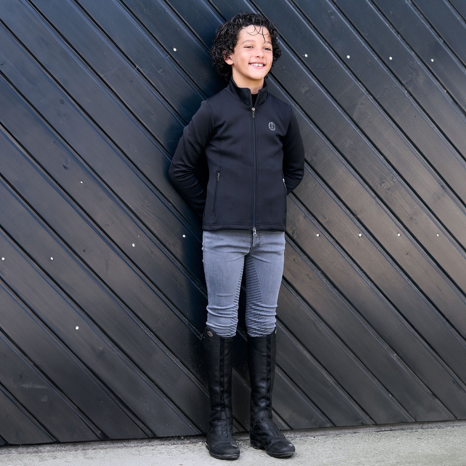 Imperial Riding Donny Children's Riding Breeches #Colour_dark-blue-denim