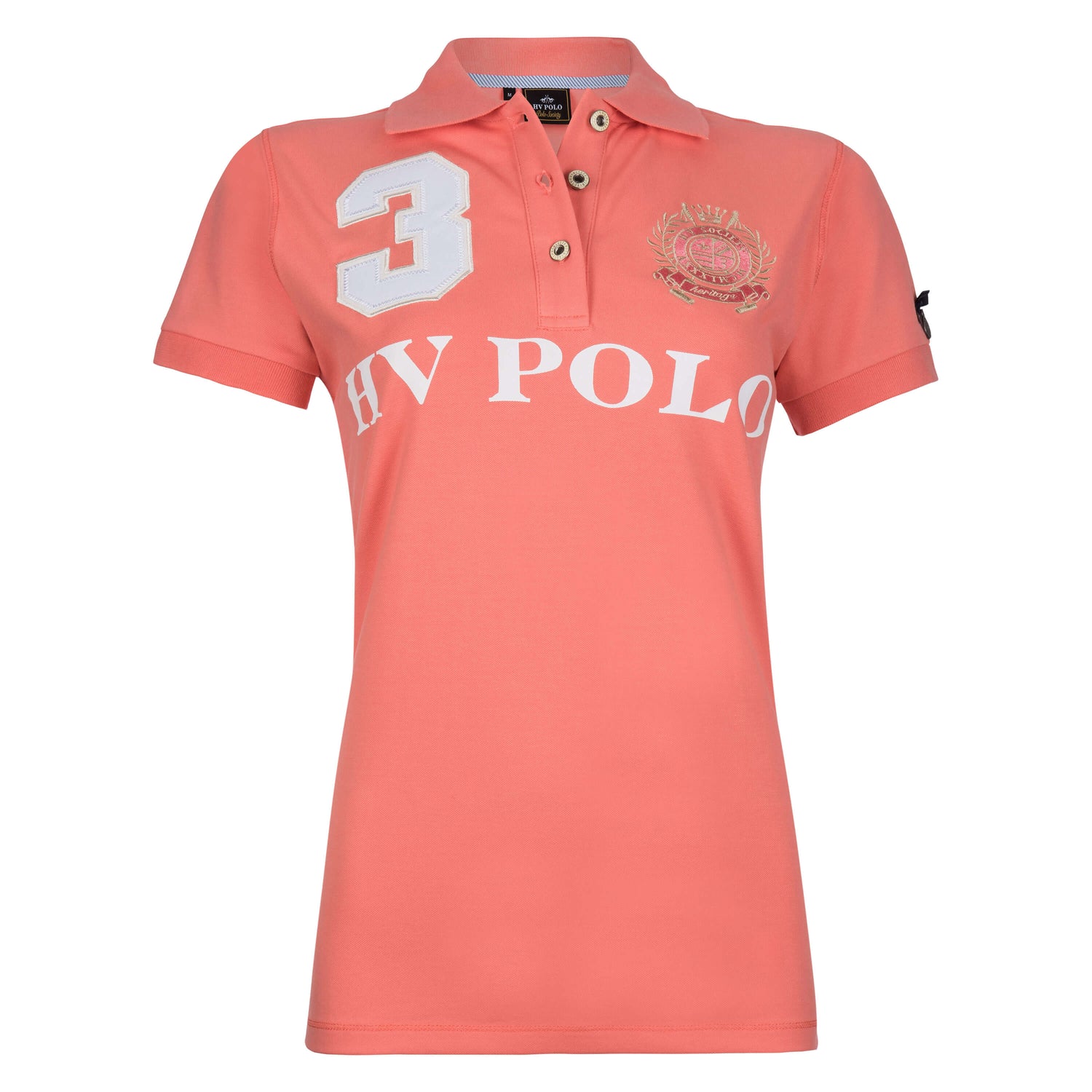 HV Polo Favouritas EQ Short Sleeve Polo Shirt - Coral Pink #colour_coral-pink