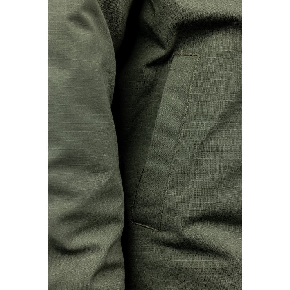 Hard Yakka Quilted Solid Shacket #colour_military-green