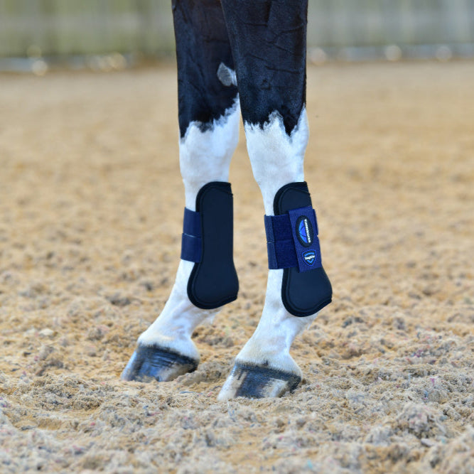 Weatherbeeta Tough-Tec Prime Open Front Boots #colour_black-navy